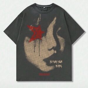 ROMWE Gray Grunge Tee